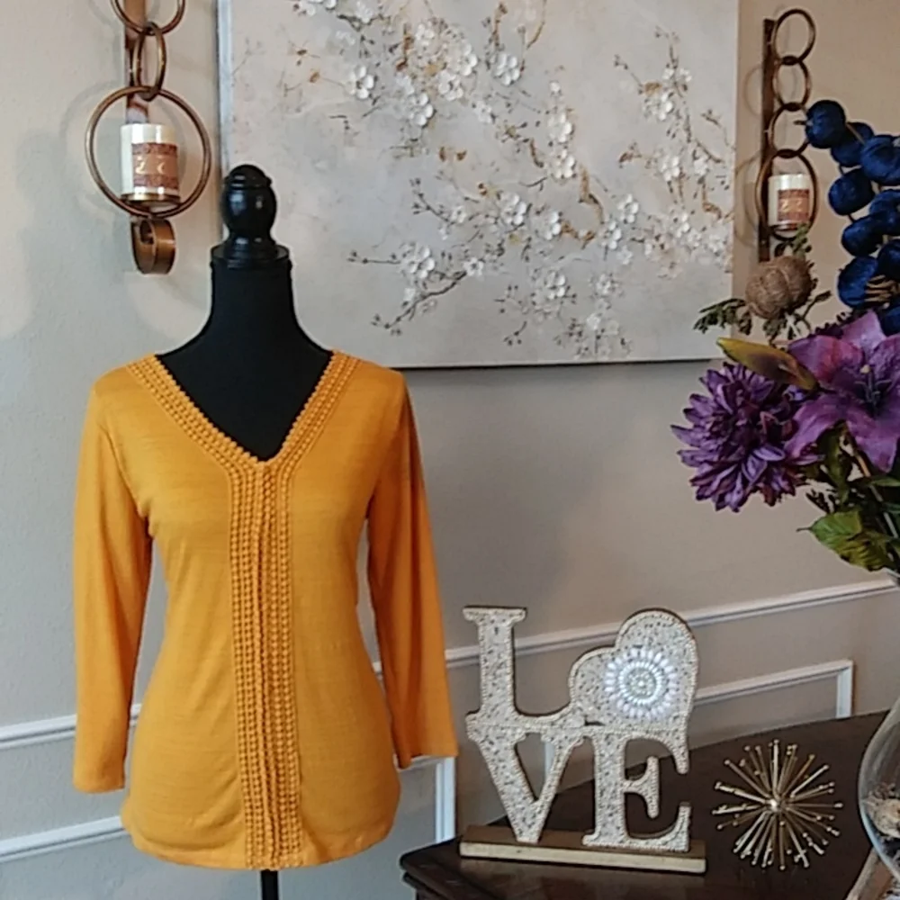 🍁🍂 Carolyn Taylor 3/4 Sleeves Tunic Top. Size S. 🍁🍂 - Picture 1 of 17